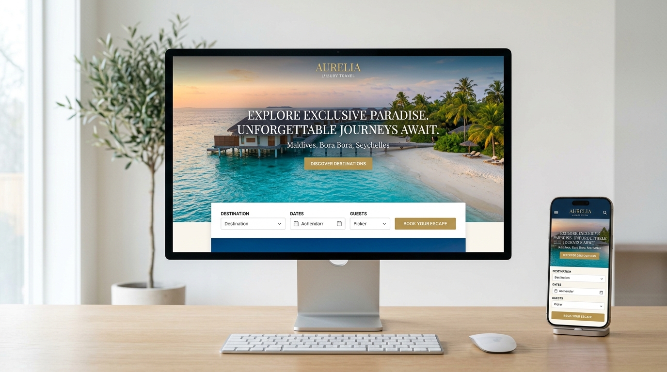 Travel Web Development Mockup